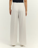 RUBBER PANTS-Waisted Wide-Leg Trousers Off White
