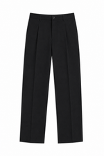 Men's Tailored Smart-Casual Pleated Trousers Black