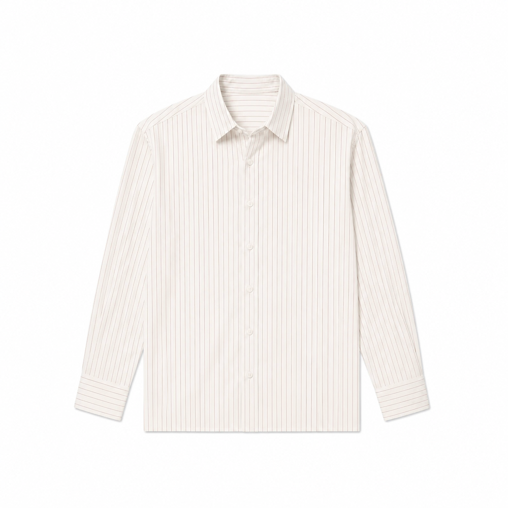 Classic Pinstripe Shirt In Beige