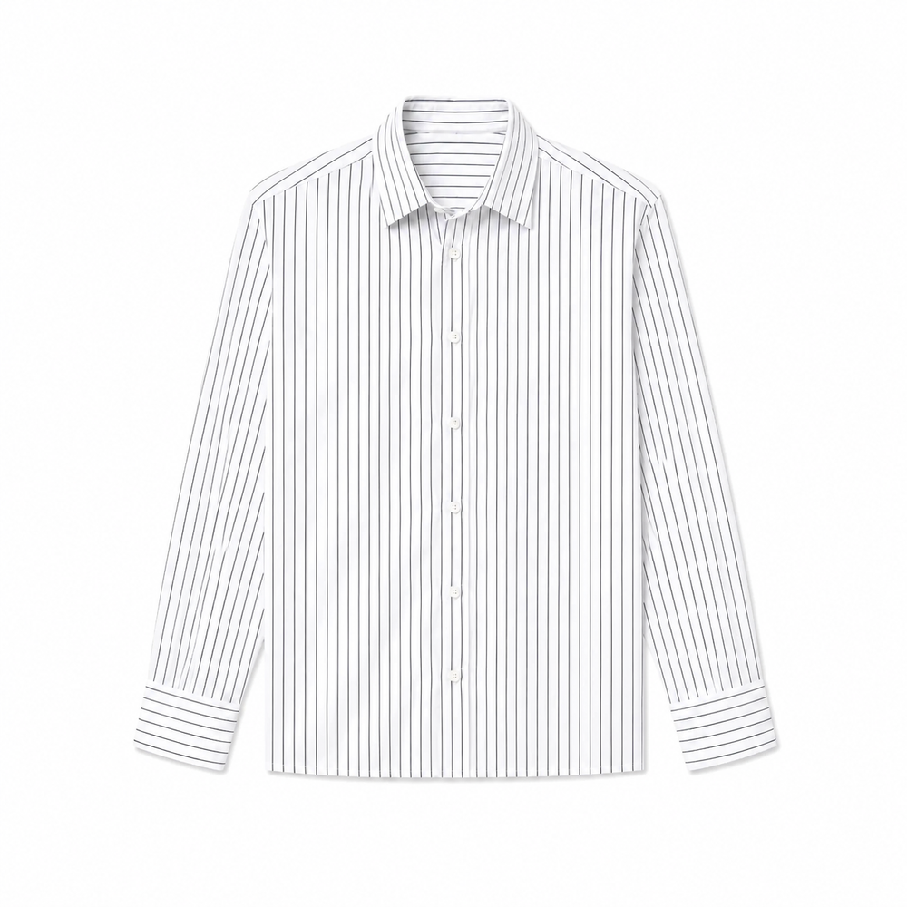 Classic Pinstripe Shirt In olive