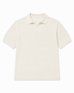 Knit polo in Off White