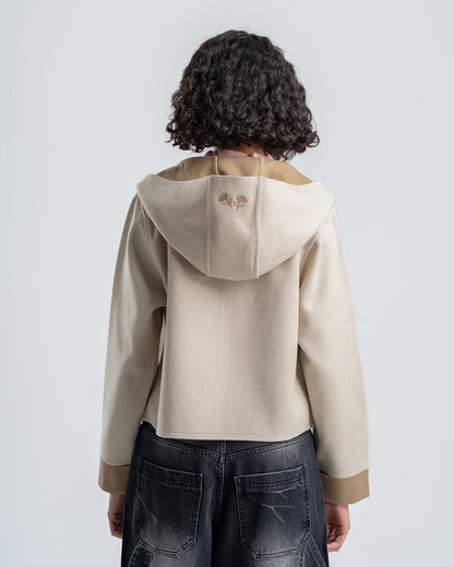 Beige Women's Gogh jacket With Hood