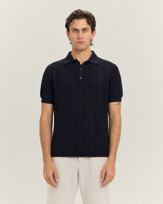 Knit Polo In Black