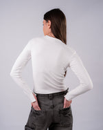 The Sleek Slit-Sleeve Ribbed Top - White