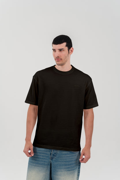 KNTD TEXTURED BASIC T-SHIRT-Black