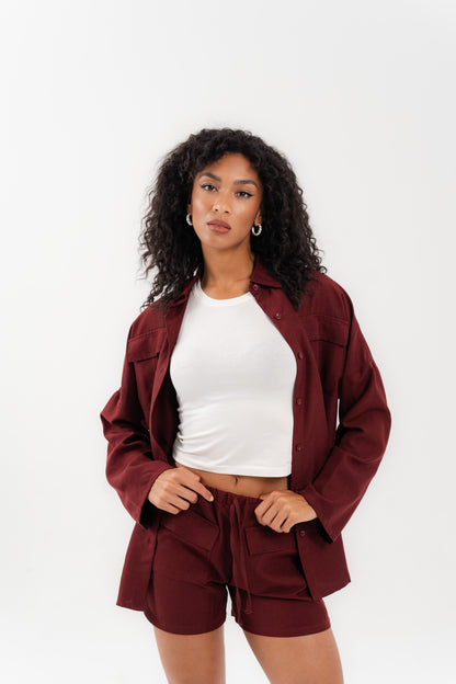 Essentials 2-Piece Burgundy Set