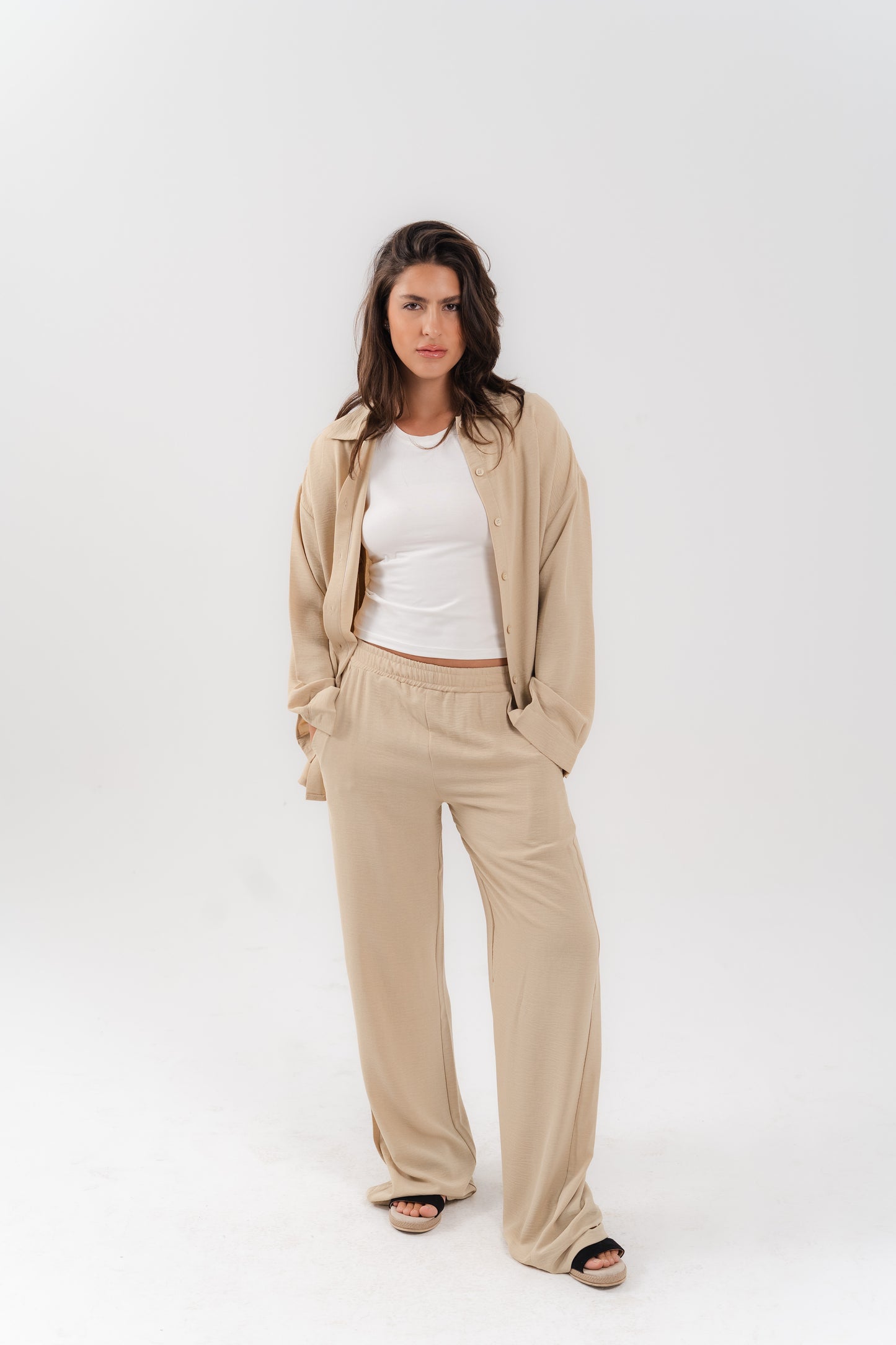 Casual Beige 2-Piece Set
