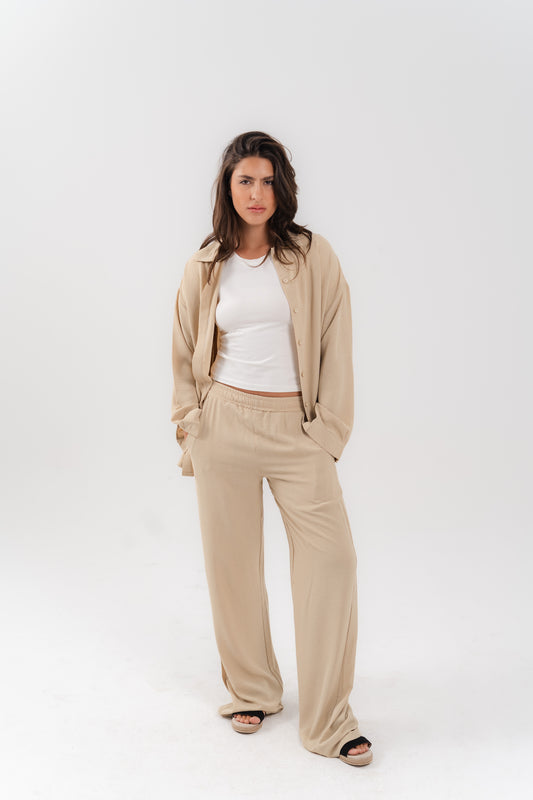 Casual Beige 2-Piece Set