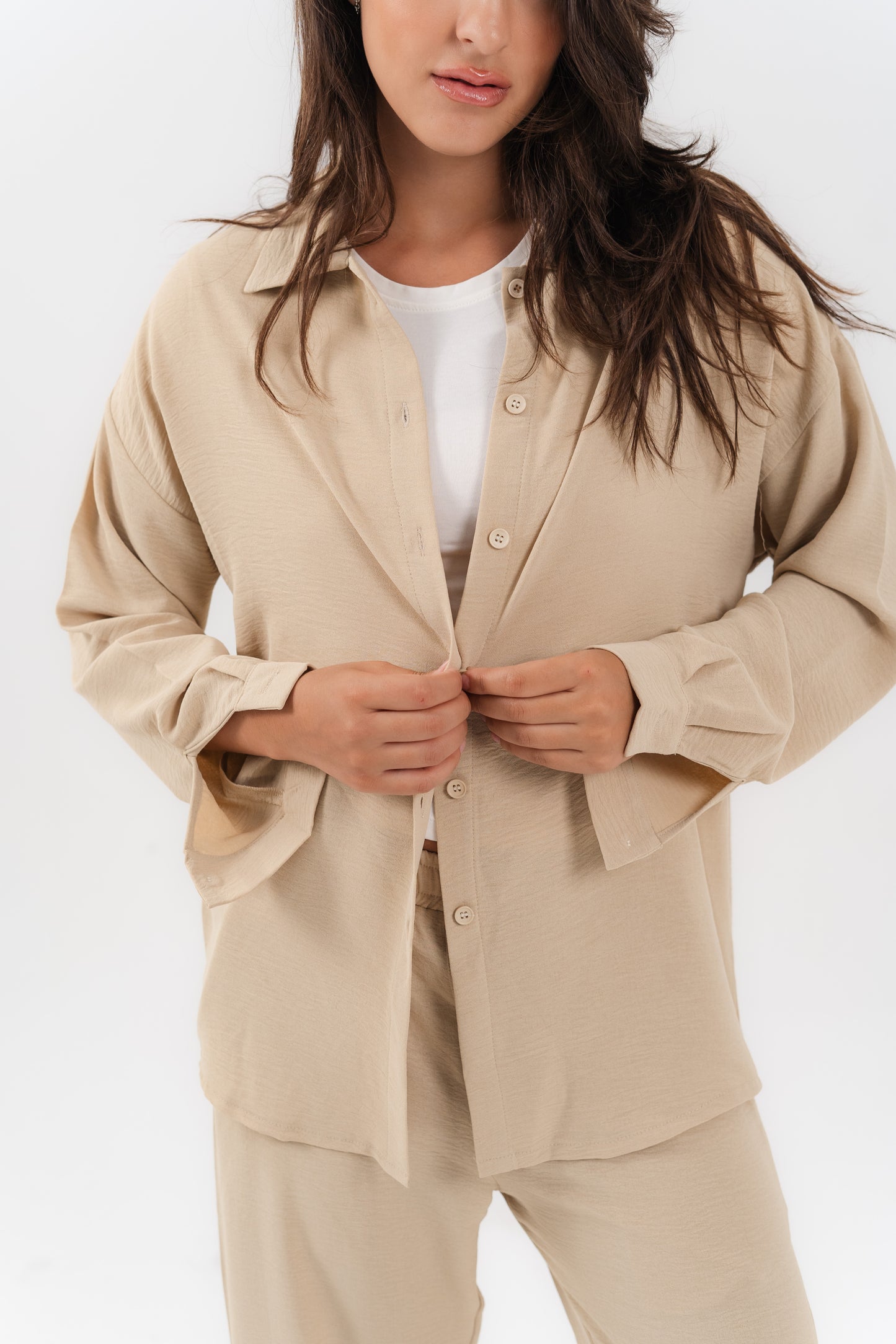 Casual Beige 2-Piece Set