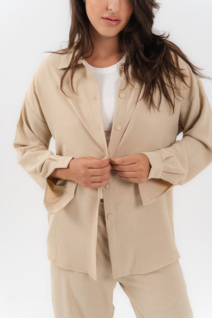 Casual Beige 2-Piece Set