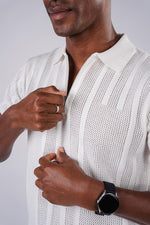 Tricot With Zipper Shirt- White