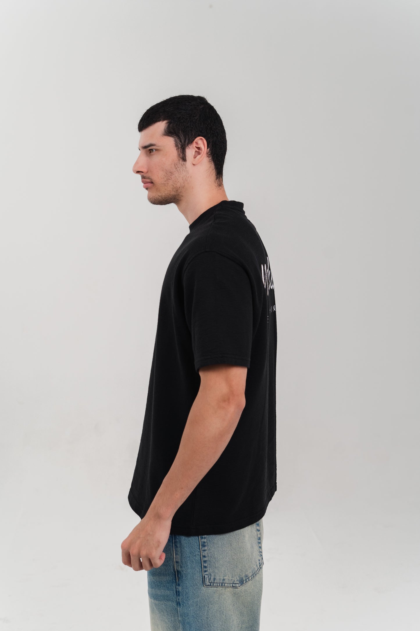 Black Oversized T-Shirt with Back Print