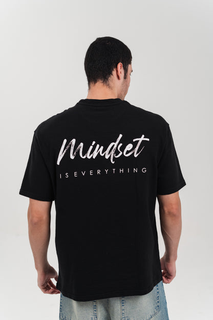 Black Oversized T-Shirt with Back Print