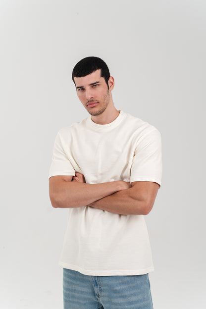 White Oversized T-Shirt with Back Print