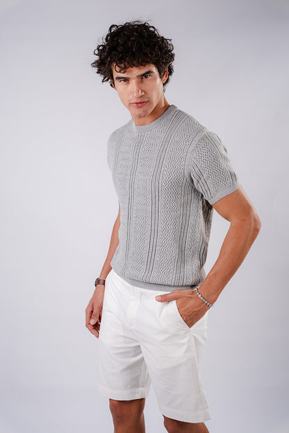 Straight fit Linen Shorts -off White