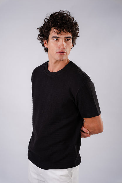 Everyday Textured T-shirt - Black