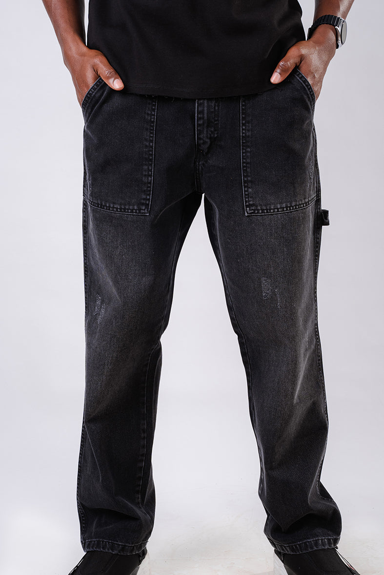 Men's Straight Fit Black Denim