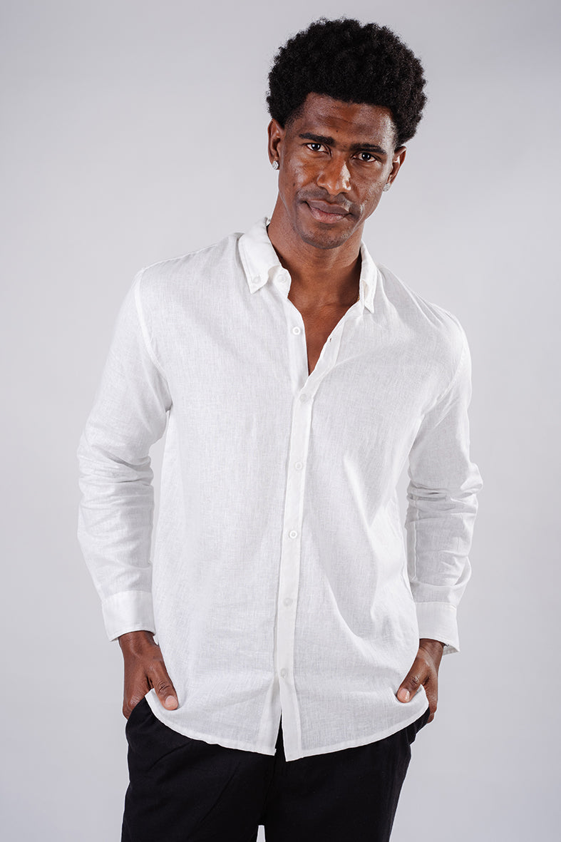 The Breathing Flax Linen shirt- White