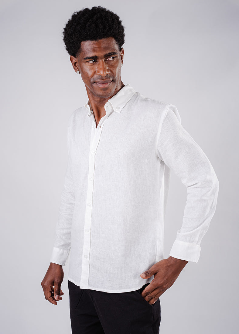 The Breathing Flax Linen shirt- White