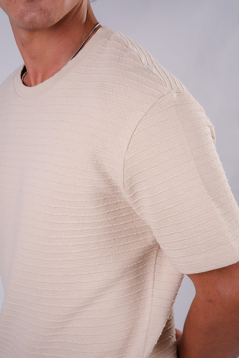 Everyday Textured T-shirt - Beige