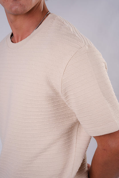 Everyday Textured T-shirt - Beige