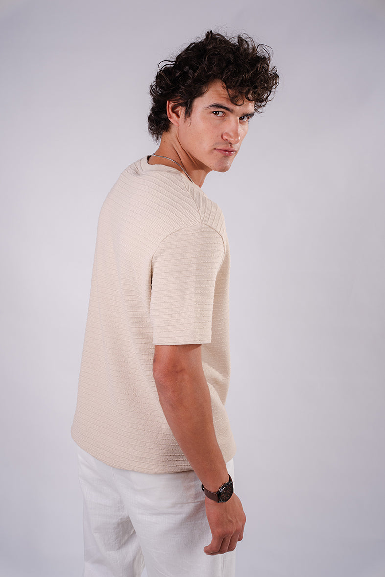 Everyday Textured T-shirt - Beige