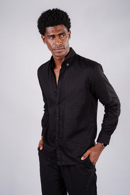 Linen shirt- Black