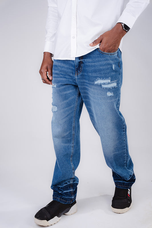 Men's Straight Fit Blue Denim