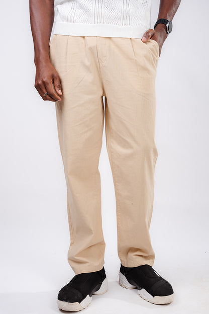 Straight fit Linen Pants - Beige