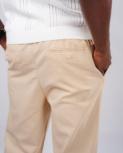 Straight fit Linen Pants - Beige