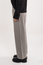 Belted Tailored Trousers In Grey