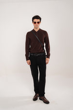 Cashmere Henley Top In Brown