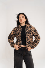 Leopard Print Faux Fur Jacket