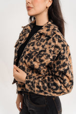 Leopard Print Faux Fur Jacket