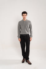 Cashmere Henley Top In Grey