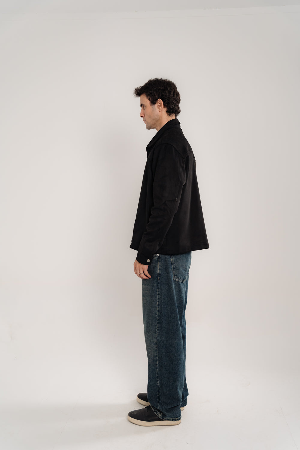 Men's Black Heavyweight Suede Jacket