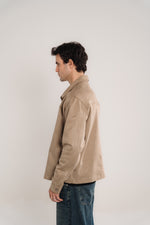 Men's Beige Heavyweight Suede Jacket