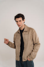 Men's Beige Heavyweight Suede Jacket