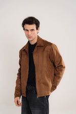 Men's Light Brown Heavyweight Suede Jacket