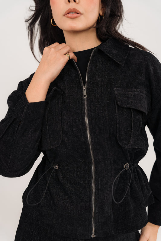 Corduroy Jacket In Black
