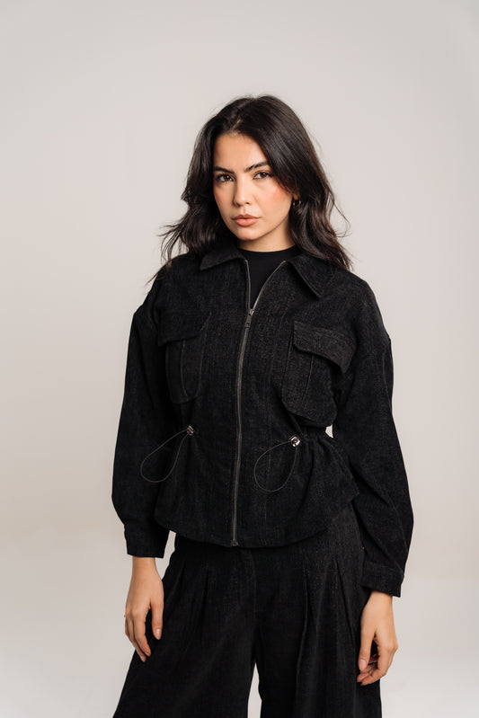 Corduroy Jacket In Black