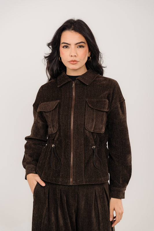 Corduroy Jacket In Brown