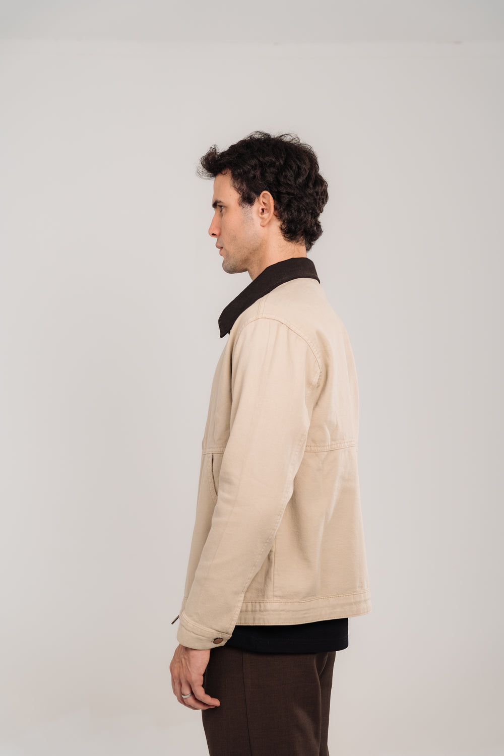 Gabardine Jacket In Beige