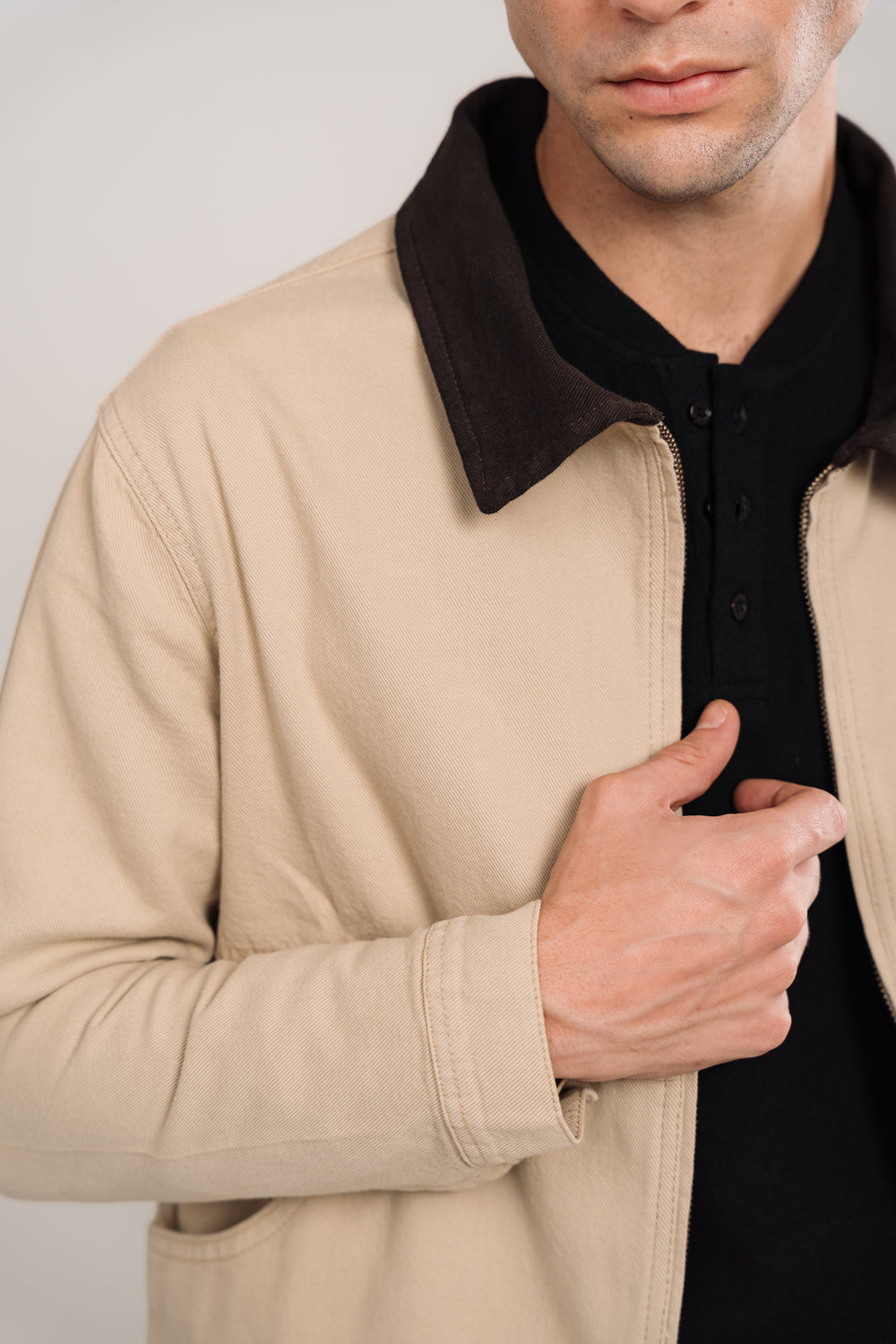 Gabardine Jacket In Beige