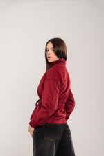Burgundy Suede Belted Jacket
