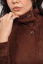 Suede Belted Jacket In Brown
