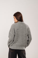 distressed knit sweater In Grey