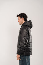 Men's Black Hooded Puffer Jacket