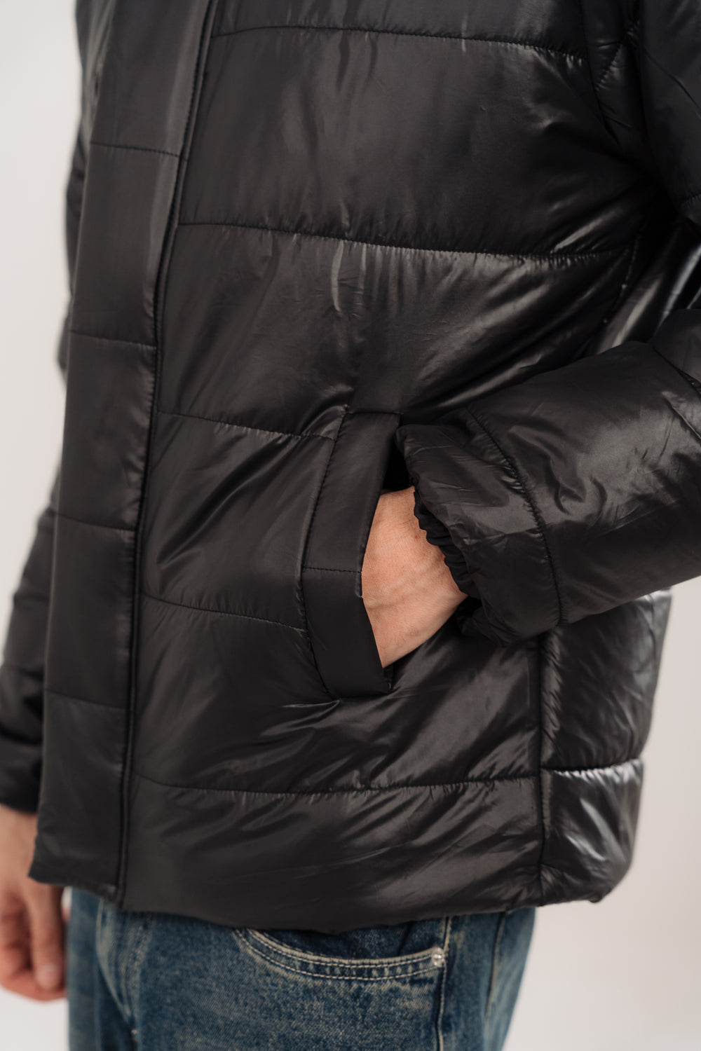 Men's Black Hooded Puffer Jacket