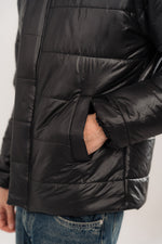 Men's Black Hooded Puffer Jacket